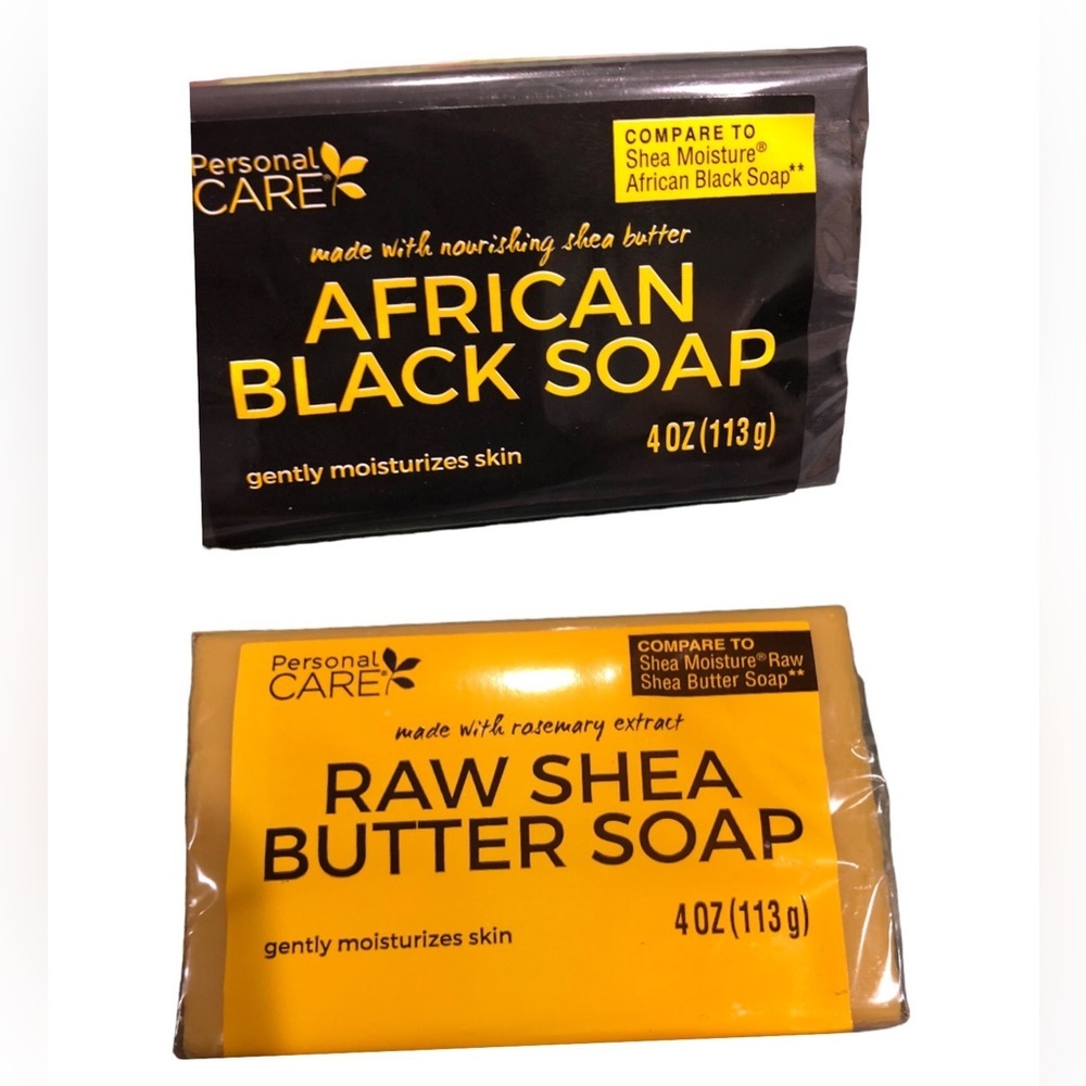2pack‎ skin nurturing African black soap & Raw Shea Butter face & body soap bars